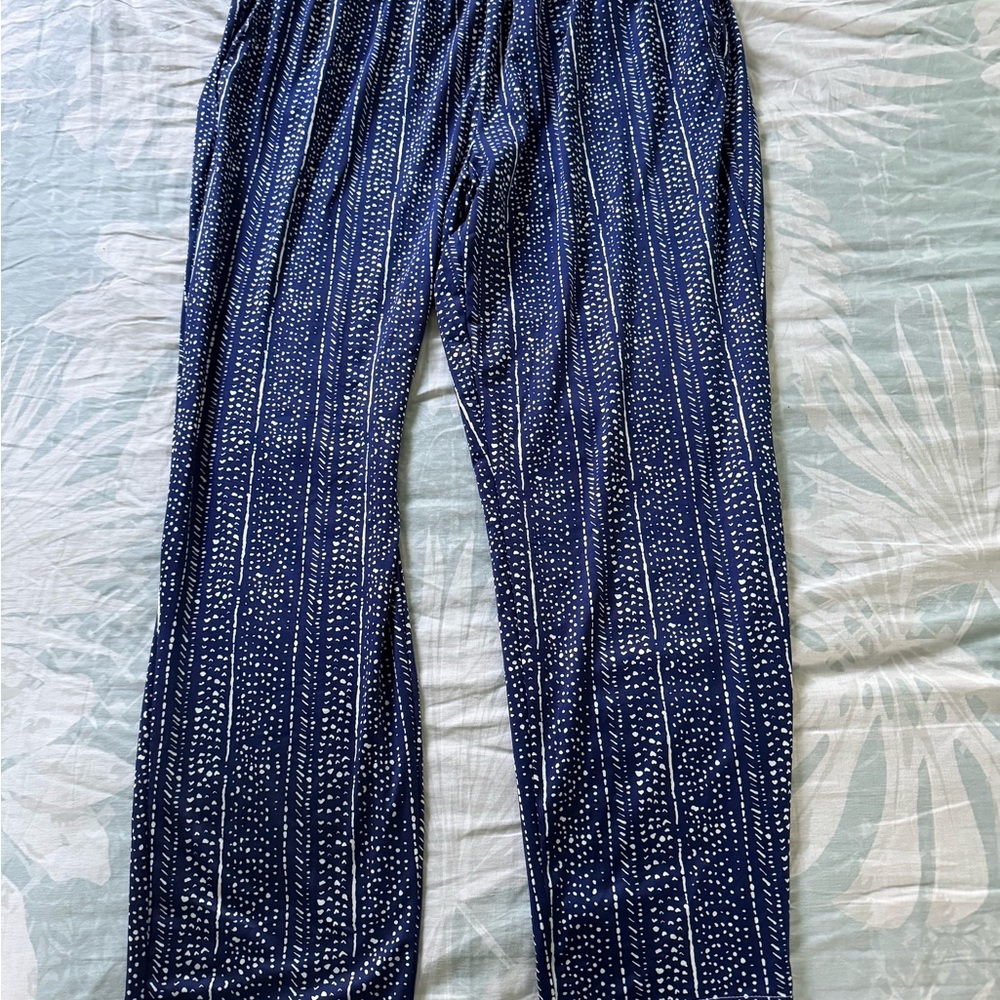 Robert Louis Blue and White Straight Leg Pants